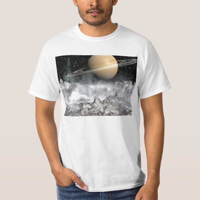 Saturn och Enceladus T-shirt (Framsida)