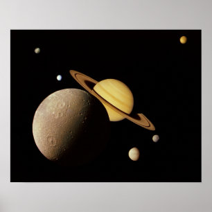Saturn och hennes Måne Poster
