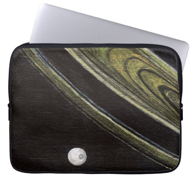 Saturn och Tethys neoprene laptop sleeve (Framsidan)