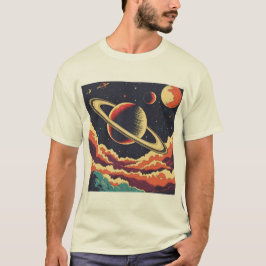 Saturn over Fiery Horizon T Shirt