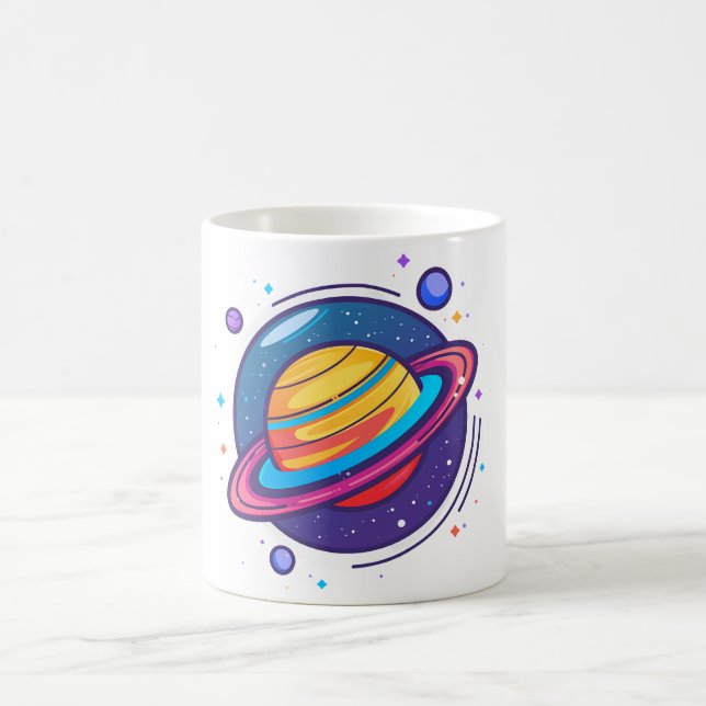 Saturn Planet Coffee Mug – Cosmic Design for Space Kaffemugg (Center)