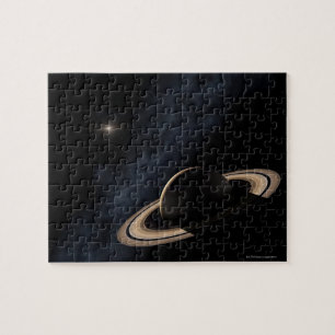 Saturn planet i det sol- systemet, närbild pussel