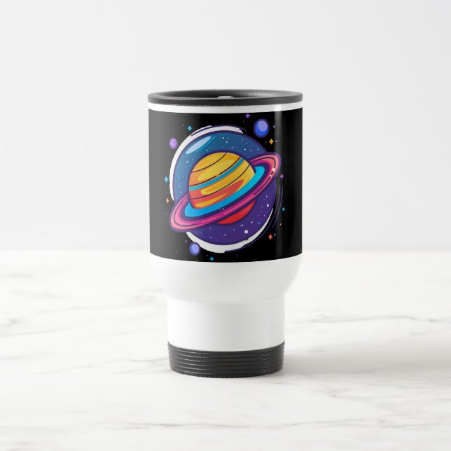 Saturn Planet Kaffe Mugg – Kosmisk Design för Rymd (Center)