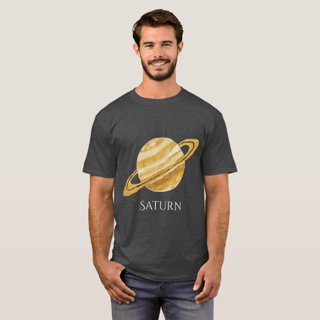 Saturn Planet Watercolor Manar Tee (Hel framsida)