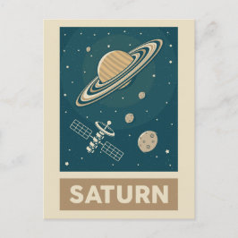 Saturn Retro Galaxy Satellite Vykort