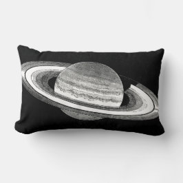 Saturn Retro Inspired Monochrome Planet Space Lumbarkudde