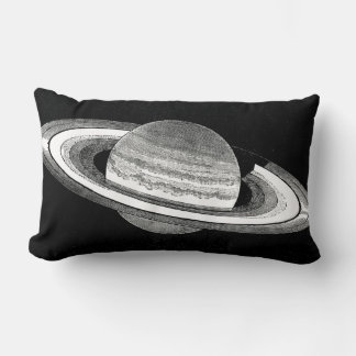 Saturn Retro Inspired Monochrome Planet Space Lumbarkudde