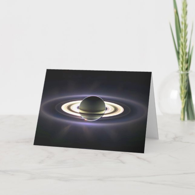 Saturn ringer hälsningkortet kort (Framsida)