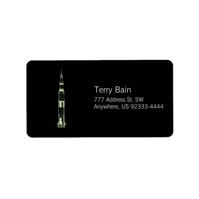 Saturn Rocket Adressetikett (Framsidan)