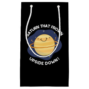 Saturn som Frown Up Down Planet Pun Mörk BG