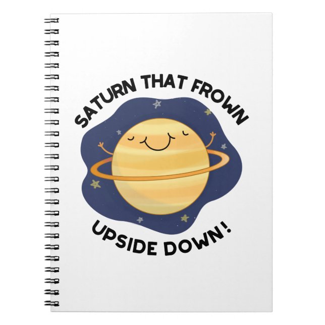 Saturn Som Skrattar Upp Och Ner Rolig Planet Puns  Anteckningsbok (Framsidan)