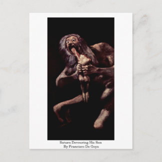 Saturn som slukar hans Son av Francisco De Goya Vykort