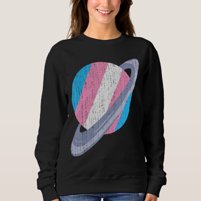 Saturn Transsexuell Flagga Lgbt Trans Pride Månad  T Shirt (Framsida)