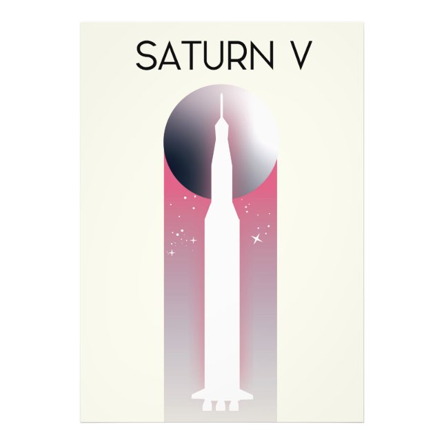 Saturn V Apollo Space Art Fototryck (Framsidan)