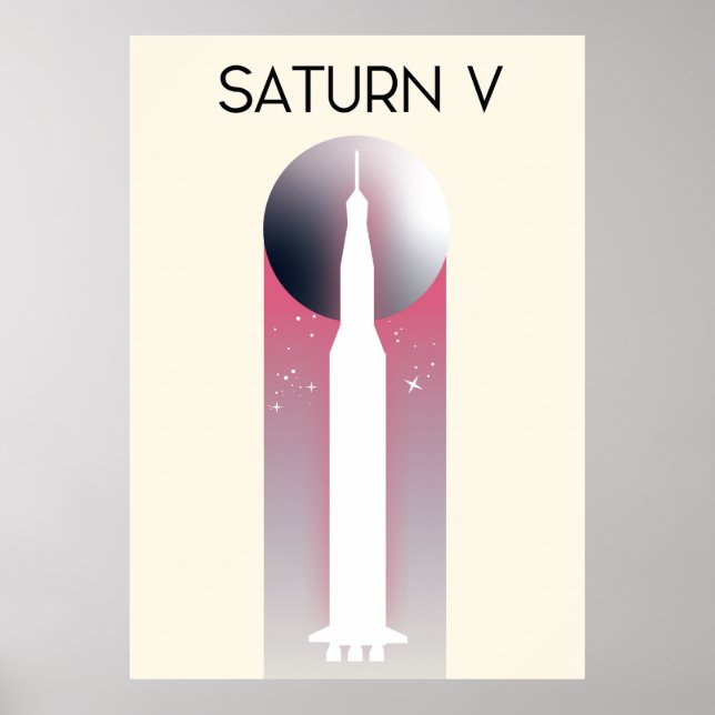 Saturn V Apollo Space Art Poster (Framsidan)