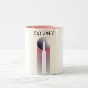 Saturn V Apollo Space Art Två-Tonad Mugg