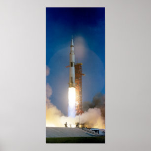 Saturn V Launch Måne Uppdrag Poster