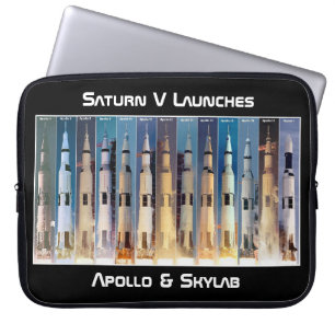 Saturn V Måne Rocket Launches Laptop Fodral