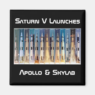 Saturn V Måne Rocket Launches Magnet