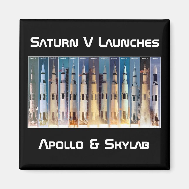 Saturn V Måne Rocket Launches Magnet (Framsidan)