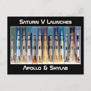 Saturn V Måne Rocket Launches Vykort