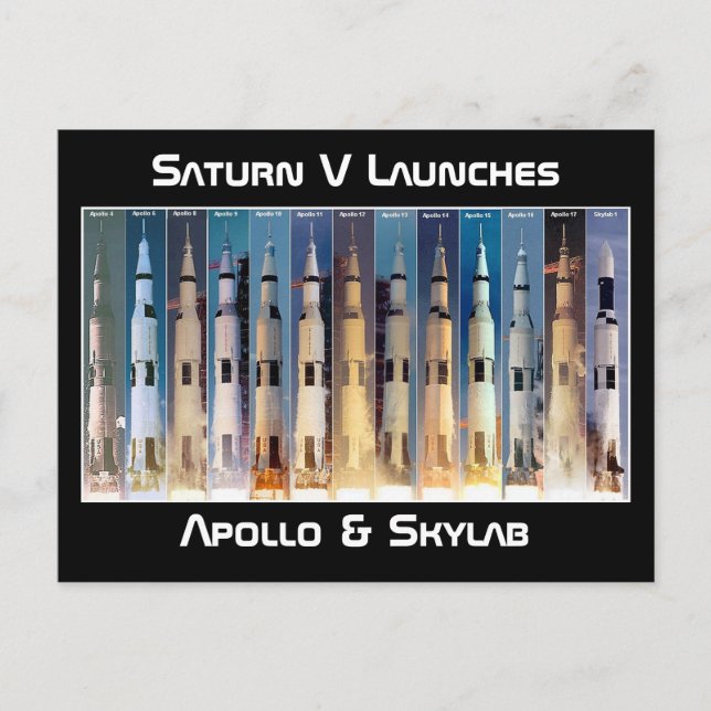 Saturn V Måne Rocket Launches Vykort (Framsida)