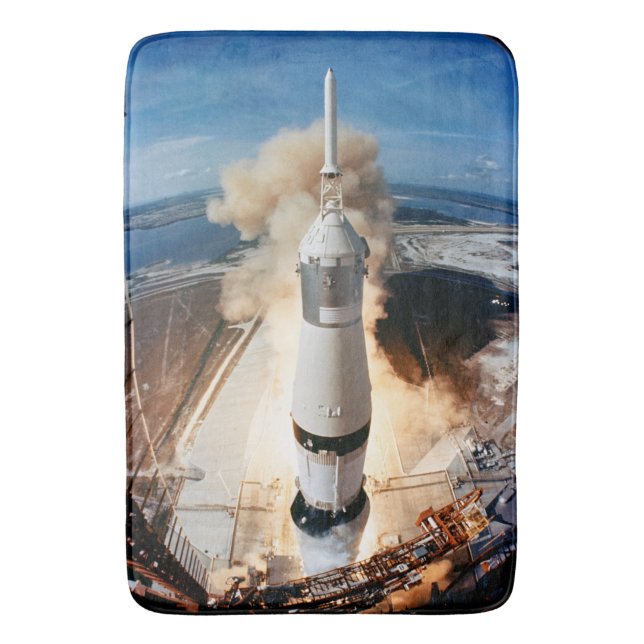 Saturn V-raketens uppskjutning 1969 Apollo rymdfar Badrumsmatta (Framsidan (Vertikal))