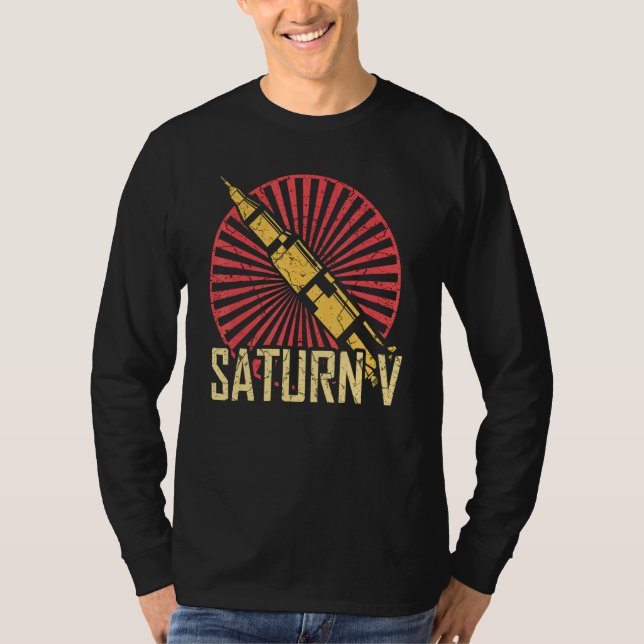 Saturn V Rocket Launch Fordon Space American Spac T Shirt (Framsida)