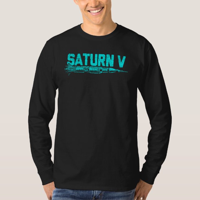 Saturn V Rocket Launch Fordon Space American Spac T Shirt (Framsida)