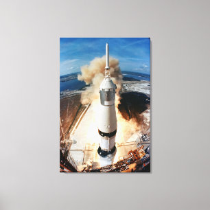 Saturn V Rocket-uppskjutning 1969 Apollo-rymdfarko Canvastryck
