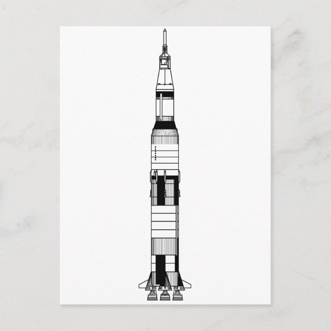 Saturn V Rocket Vykort (Framsida)