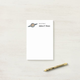 Saturn with Rings Outer Space Personalized Post-it Block