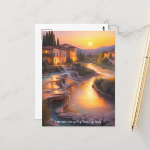 Saturnia Hett Vår Toscana Italien Paeing Vykort