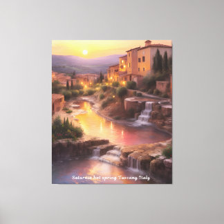 Saturnia Hett Vår Toscana Italien Sunset Canvastryck