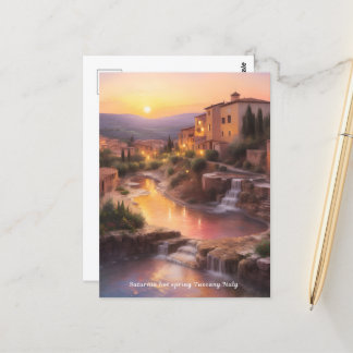 Saturnia Hett Vår Toscana Italien Sunset Vykort
