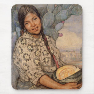 Saturnino Herran Mujer lurar Calabaza Mousepad Musmatta