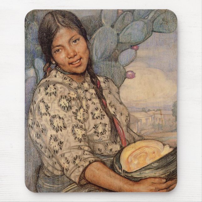 Saturnino Herran Mujer lurar Calabaza Mousepad Musmatta (Framsidan)