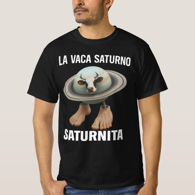 Saturnita La Vaca Saturno Italian Brainrot Birthda T Shirt (Framsida)