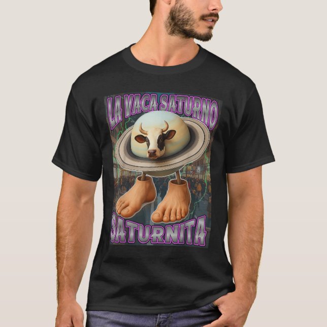 Saturnita La Vaca Saturno Italian Brainrot Birthda T Shirt (Framsida)