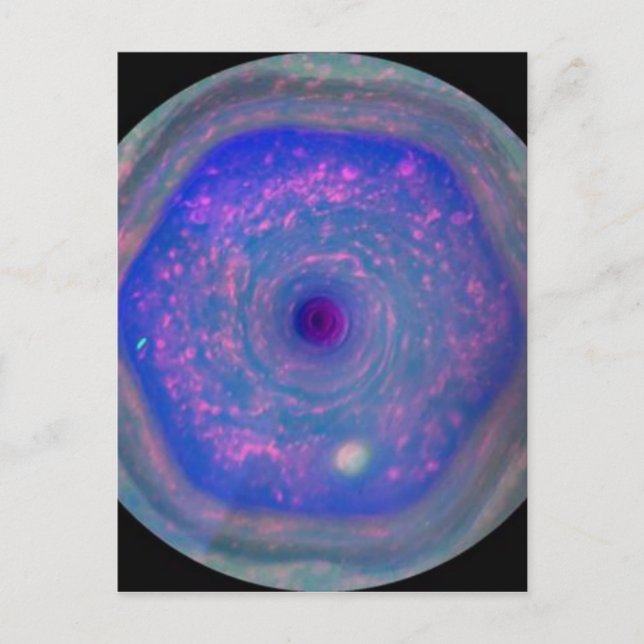 Saturns Hexagonal Storm Vykort (Framsida)