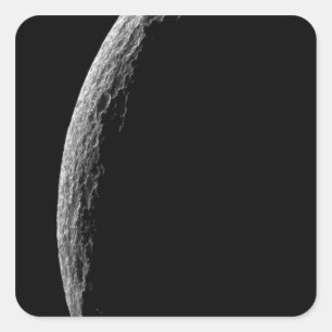 Saturns måne Tethys Fyrkantigt Klistermärke