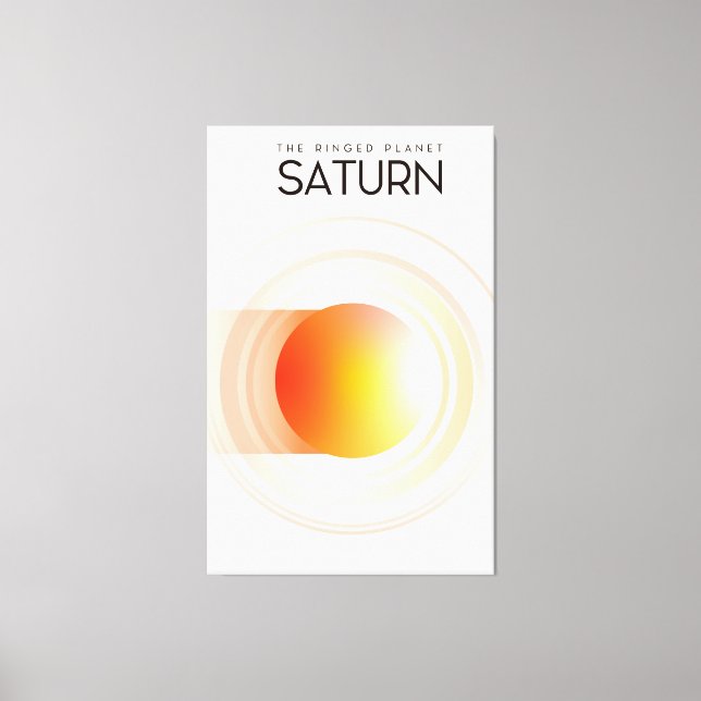 Saturnus - Den ringade planeten rymdkonst. Canvastryck (Framsida)