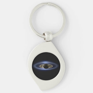 Saturnus förmörkade solen från Cassini-omloppsbana Swirl Silverfärgad Nyckelring