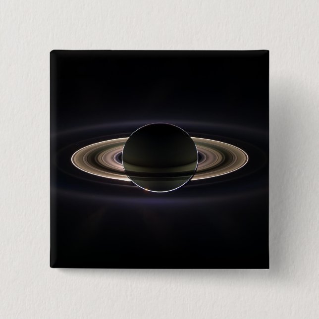 Saturnus Lysande Pinback-knapp Knapp (Framsida)