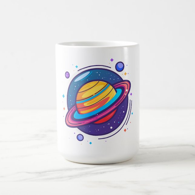 Saturnus planet kaffemugg – Kosmisk design för rym (Center)