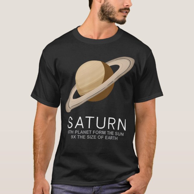 Saturnus ringar planet rymd astronom t shirt (Framsida)