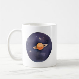 Saturnus serenat: Cosmic Watercolor Kaffemugg