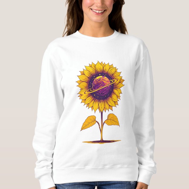 Saturnus Solros Sweatshirt T Shirt (Framsida)
