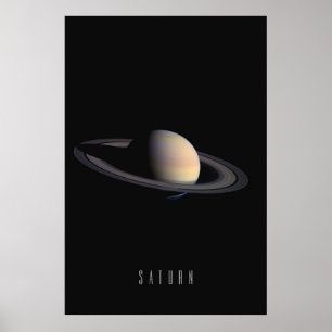 Saturnus - vår solars smyckes sjudel och gåva poster