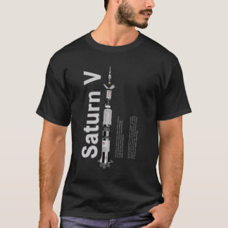 SaturnV svart standard T-tröja Tee